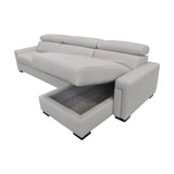 Gray Leather Reversible Sectional Sofa | OROA Modern Sacha