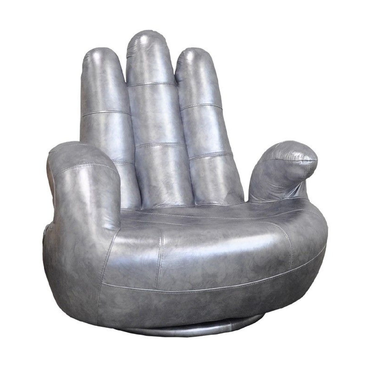 Silver Leather Hand Accent Chair | OROA Modern Sosia
