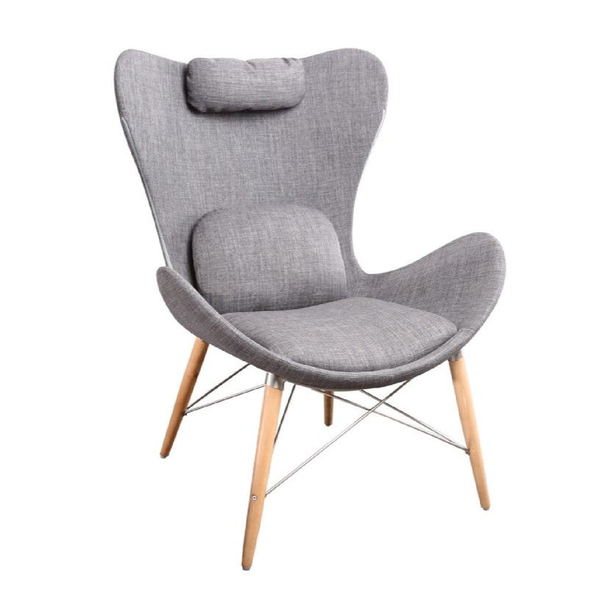 Gray Fabric Ergonomic Accent Chair | OROA Modern Britt