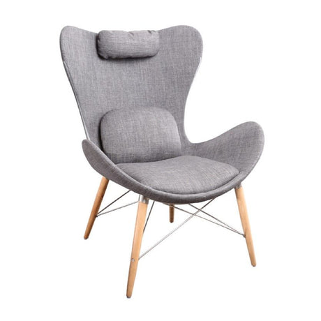Gray Fabric Ergonomic Accent Chair - OROA Modern Britt - view 1