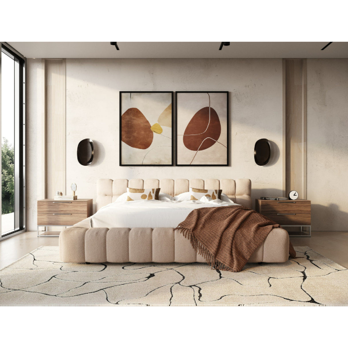 Tufted Queen Bed | OROA Modern Tyree