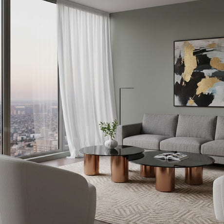 Black Glass Nesting Coffee Tables (2) | OROA Modern | Oroa.com