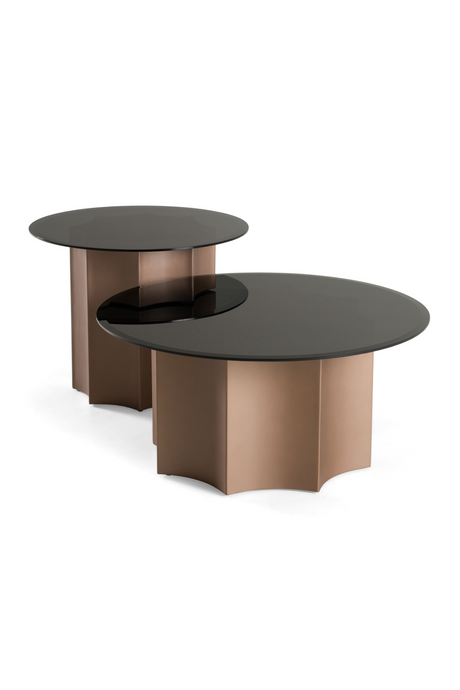 Black Glass Nesting Coffee Tables (2) | OROA Modern | Oroa.com