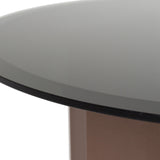 Black Mirror Round End Table | OROA Modern Ingram