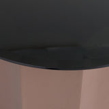 Black Mirror Round End Table | OROA Modern Ingram