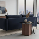 Black Mirror Round End Table | OROA Modern Ingram