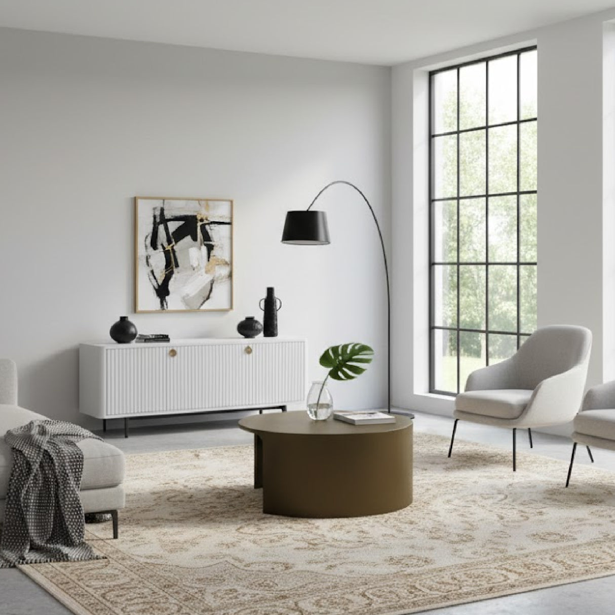   Olive Brown Round Coffee Table | Oroa.com