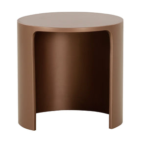 Olive Brown Round End Table – Laura – front view
