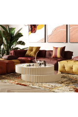 Glossy Taupe Fluted Coffee Table | OROA Modern Jacinto | Oroa.com