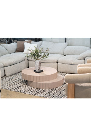 Glossy Taupe Fluted Coffee Table | OROA Modern Jacinto | Oroa.com