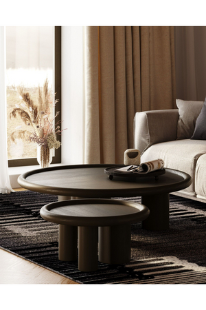 Brown Ash Round Nesting Tables (2) | OROA Modern Strauss | Oroa.com