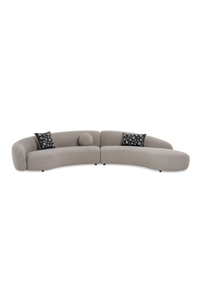 Curved Gray Sectional Sofa | OROA Modern Allis | Oroa.com