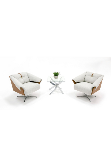 Light Gray Swivel Accent Chair | OROA Modern Ohio