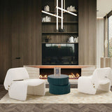 Gold Buttoned White Accent Chair | OROA Modern Tristan