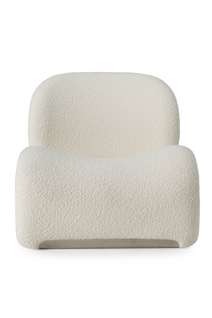 White Leatherette Curved Accent Chair | OROA Modern Donovan | Oroa.com