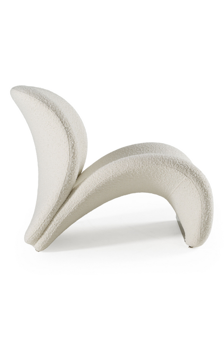 White Vegan Leather Curved Accent Chair | OROA Modern Donovan | Oroa.com