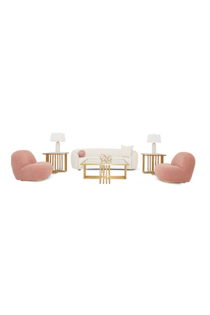 Pink Piped Cream Sofa | OROA Modern Winfree | Oroa.com