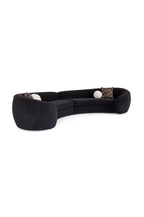 Black Curved Sectional Sofa | OROA Modern Kilmer | Oroa.com