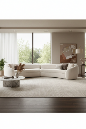 Curved White Sectional Sofa | OROA Modern Kilmer