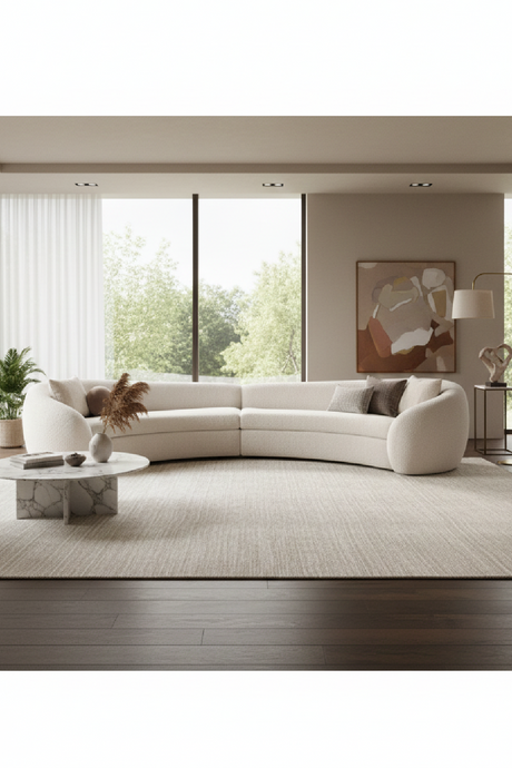 Curved White Sectional Sofa | OROA Modern Kilmer