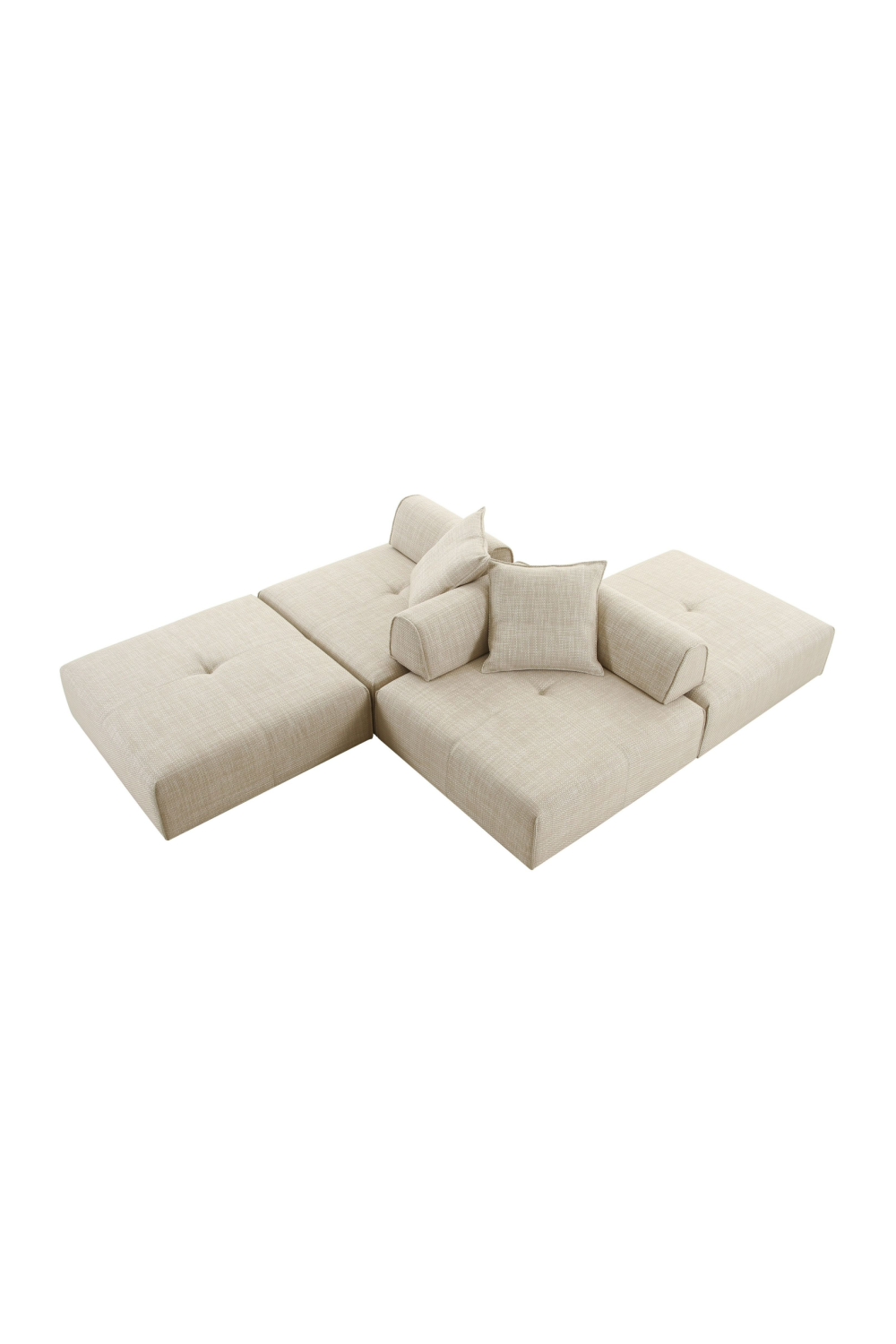 Beige Square Modular Accent Chair | OROA Modern Mondo | Oroa.com