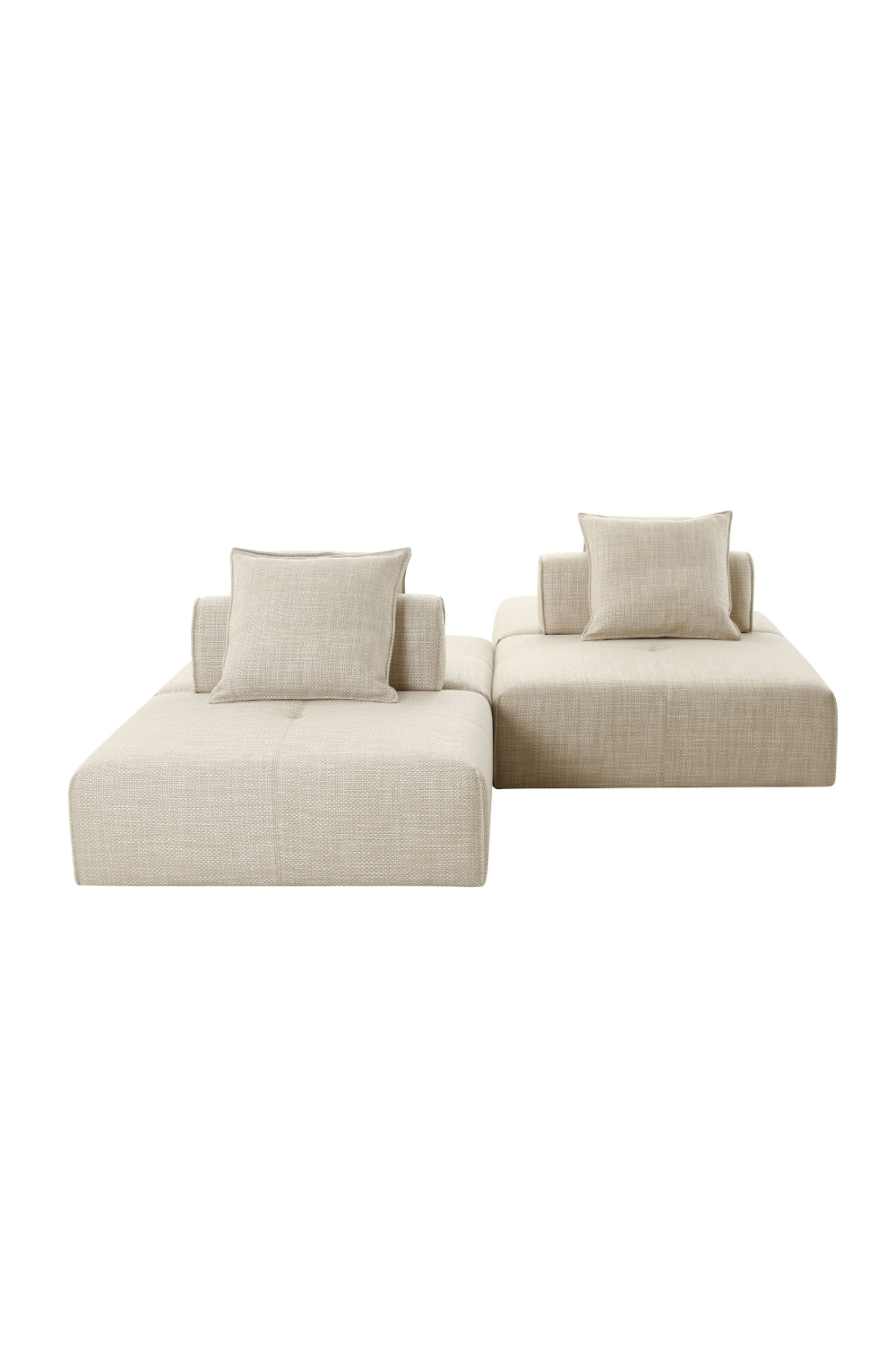 Beige Square Modular Accent Chair | OROA Modern Mondo | Oroa.com