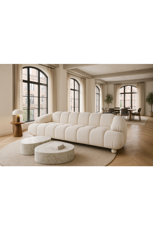 White Channeled 4-Seater Sofa | OROA Modern Duran | Oroa.com