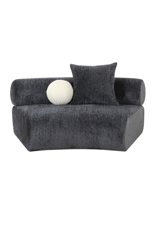 Gray Curved Armless Sofa | OROA Modern Simpson | Oroa.com