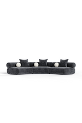 Gray Fabric Curved Sectional Sofa | OROA Modern Simpson | Oroa.com