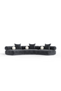 Gray Fabric Curved Sectional Sofa | OROA Modern Simpson | Oroa.com