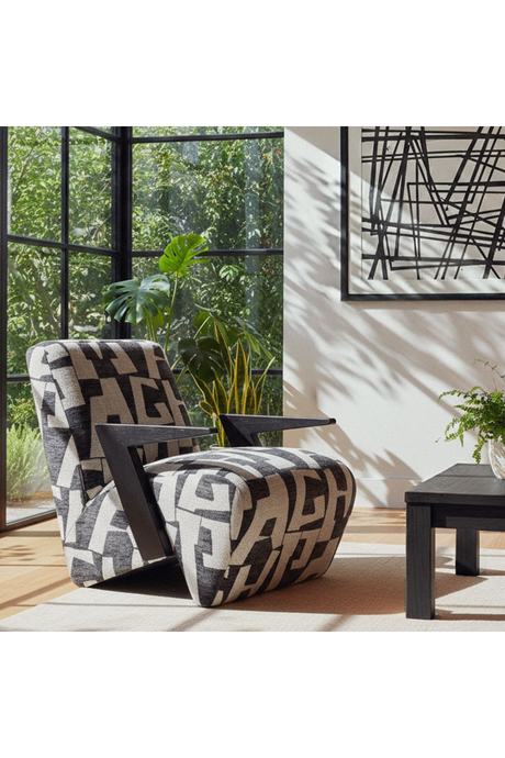 Black & White Patterned Accent Chair | OROA Modern Leana | Oroa.com