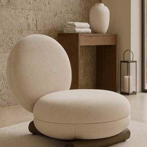 White Rounded Accent Chair | OROA Modern Minto