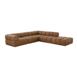 Brown Leather Armless Seat | OROA Modern Everest