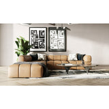 Brown Leather Armless Seat | OROA Modern Everest