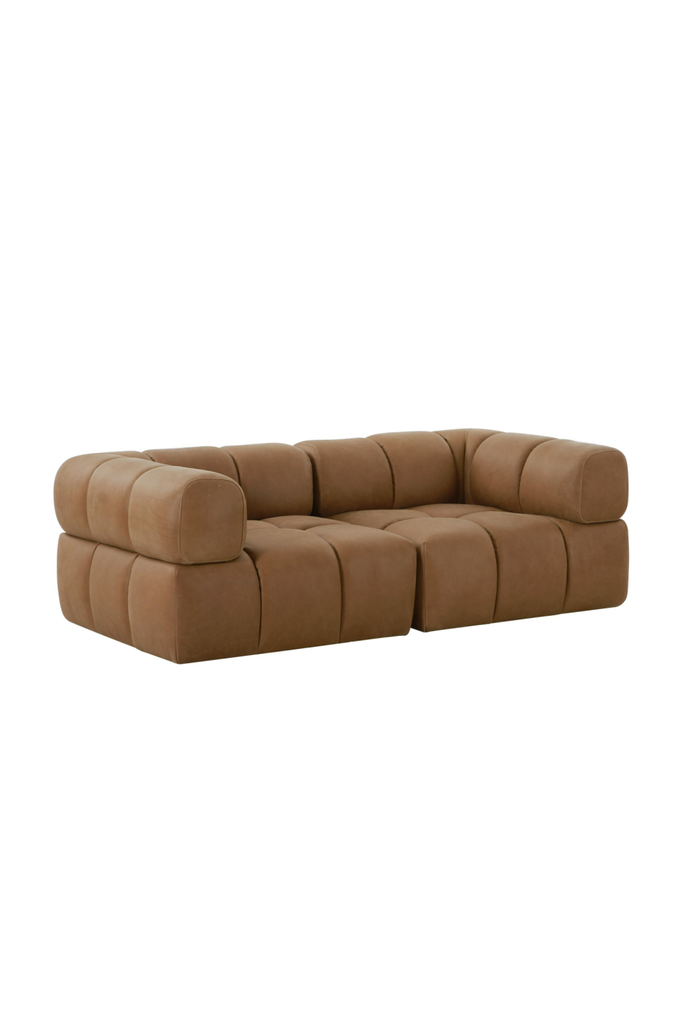 Brown Leather Modular Corner Sofa | OROA Modern Everest | Oroa.com