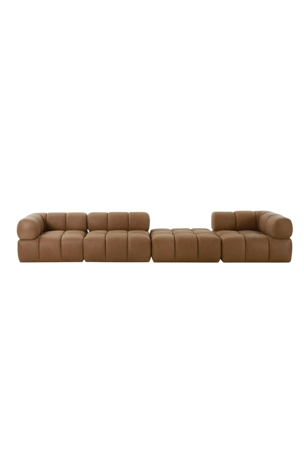Brown Leather Square Ottoman | OROA Modern Everest | Oroa.com