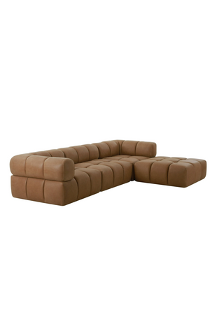 Brown Leather Square Ottoman | OROA Modern Everest | Oroa.com