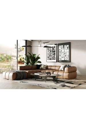 Brown Leather Modular Sofa | OROA Modern Everest | Oroa.com