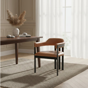   Brown Leather Dining Chair | Oroa.com