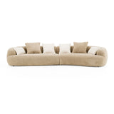 Tan Curved Sectional Sofa | OROA Modern Trevor