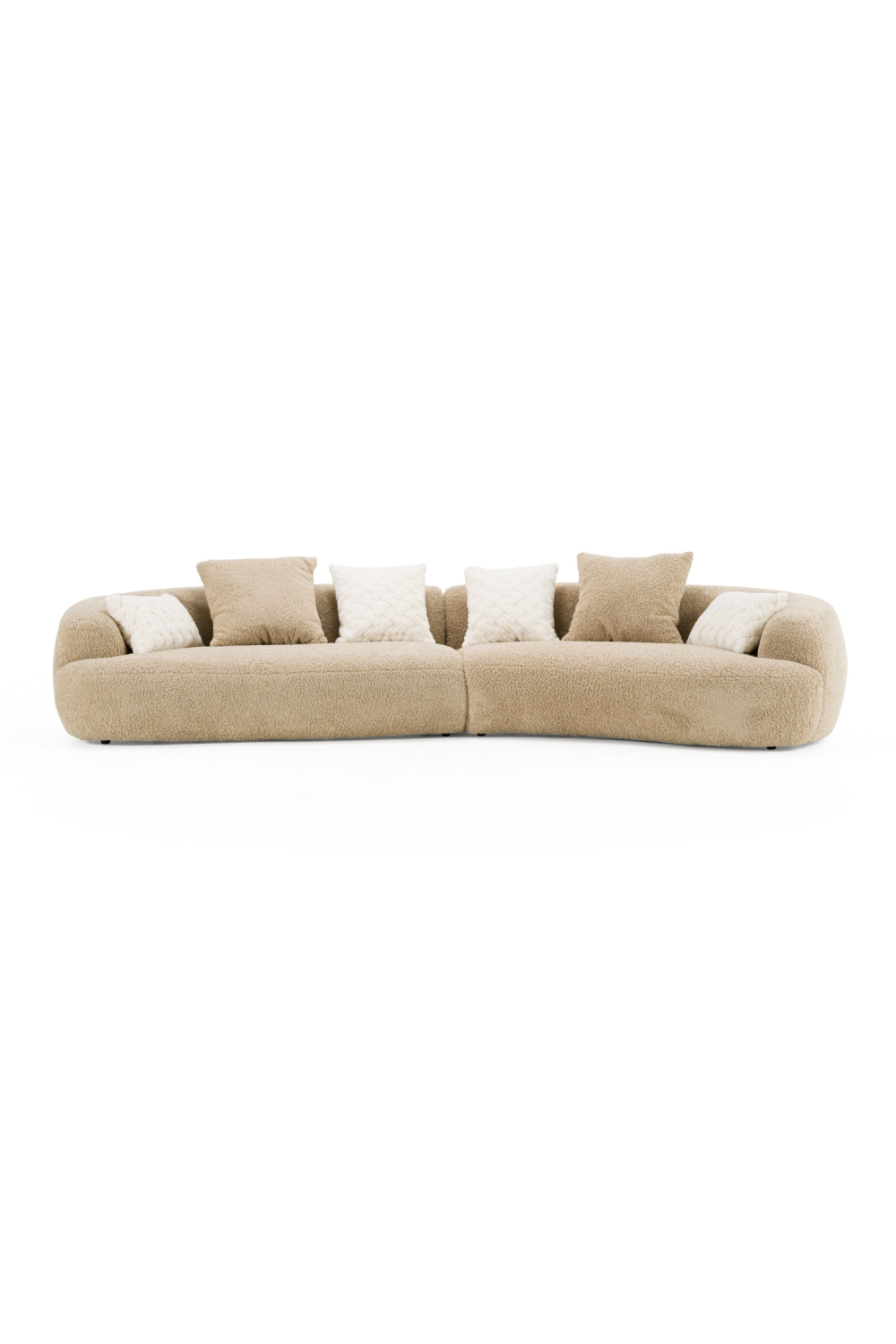 Tan Curved Sectional Sofa | OROA Modern Trevor | Oroa.com