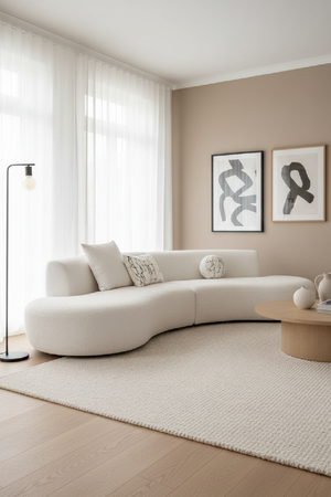 Curved Symmetrical Sectional Sofa | OROA Modern Weldon