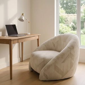 Beige Patterned Fabric Accent Chair | OROA Modern Gentle