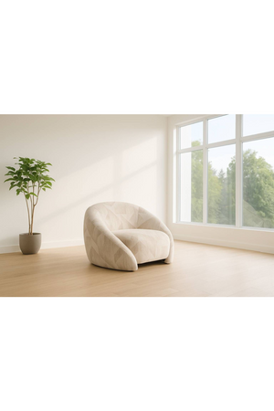 Beige Patterned Fabric Accent Chair | OROA Modern Gentle | Oroa.com