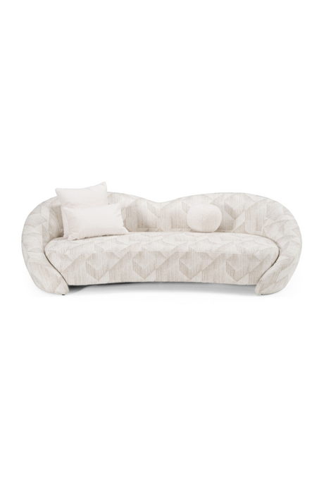 Beige Patterned Fabric Sofa | OROA Modern Gentle