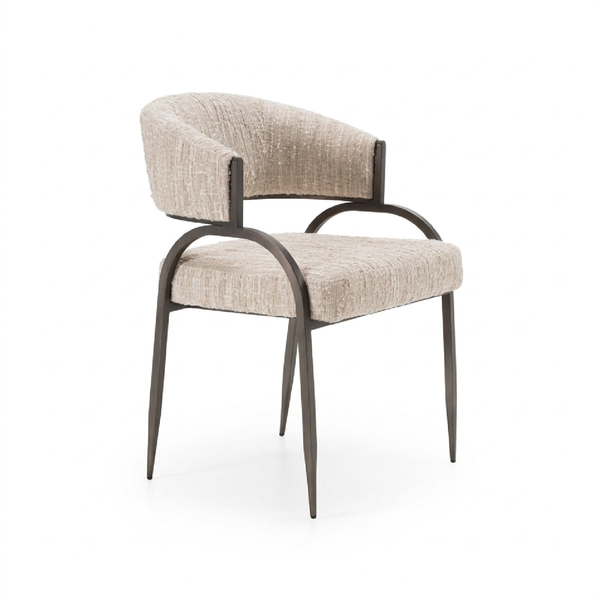 Beige Curved-Back Dining Chair | OROA Modern Kobe
