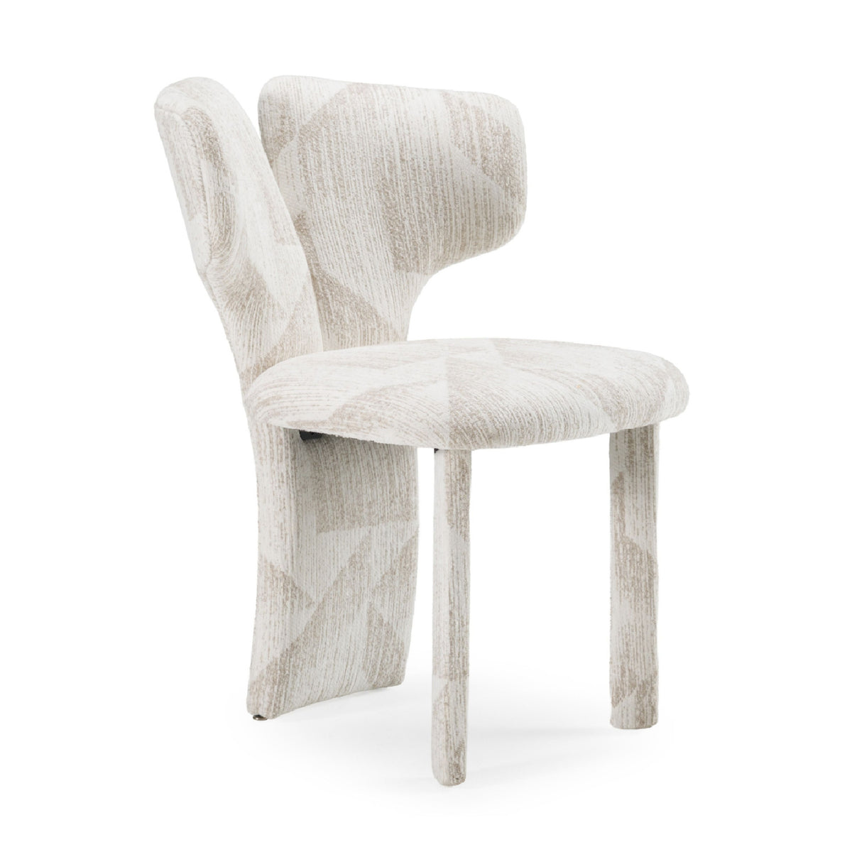 Beige Patterned Dining Chairs (2) – Masuda – angled view