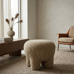 Tan Round Ottoman | OROA Modern Trevor | Oroa.com