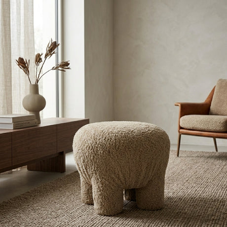 Tan Round Ottoman | OROA Modern Trevor | Oroa.com