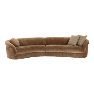   Brown Curved Sectional Sofa | Oroa.com